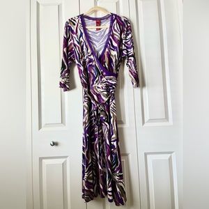 Olsen Europe half wrap (top) modern jersey print dress